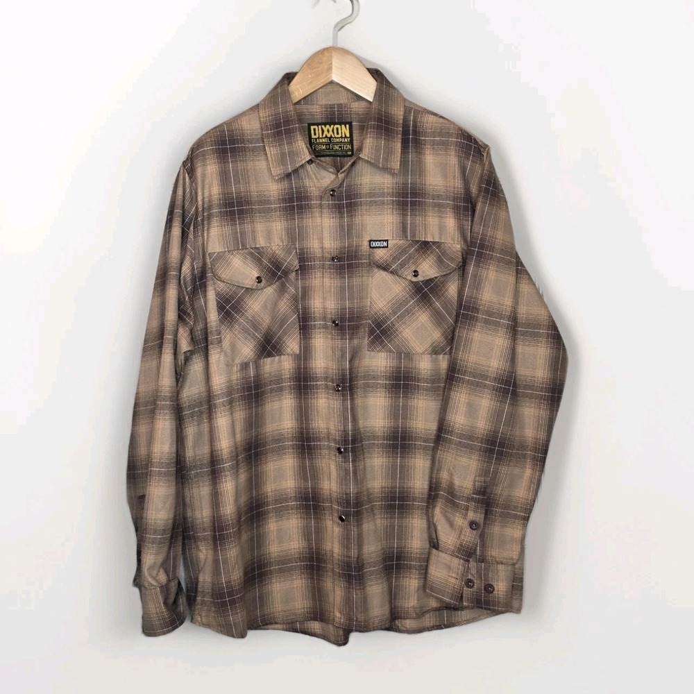 Dixxon Flannel Company Form & Function‎ Brown Plaid Snap Shirt Mens 2XL Workwear